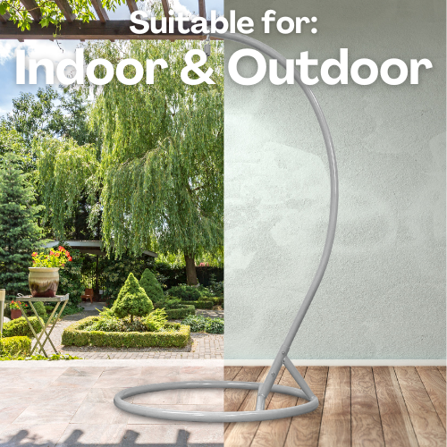 Rijoka Hanging Chair Stand – 265 lbs Capacity – 41 x 41 x 79 Inch – Indoor & Outdoor Swing Chair Stand - Gray - Image 3