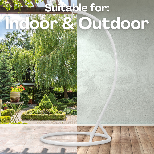 Rijoka Hanging Chair Stand – 265 lbs Capacity – 41 x 41 x 79 Inch – Indoor & Outdoor Swing Chair Stand - White - Image 3
