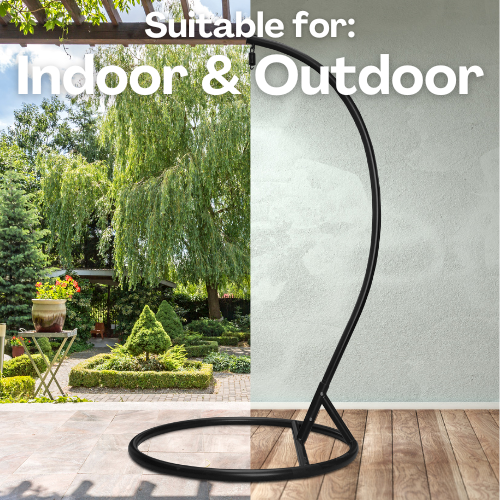 Rijoka Hanging Chair Stand – 265 lbs Capacity – 41 x 41 x 79 Inch – Indoor & Outdoor Swing Chair Stand - Black - Image 3