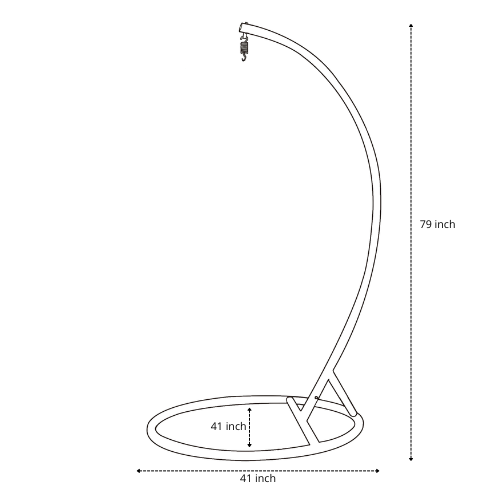 Rijoka Hanging Chair Stand – 265 lbs Capacity – 41 x 41 x 79 Inch – Indoor & Outdoor Swing Chair Stand - Gray - Image 5