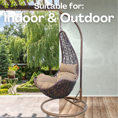 Rijoka Hanging Chair Layba Twisted – Indoor & Outdoor Swing Chair - Brown Color - Image 7