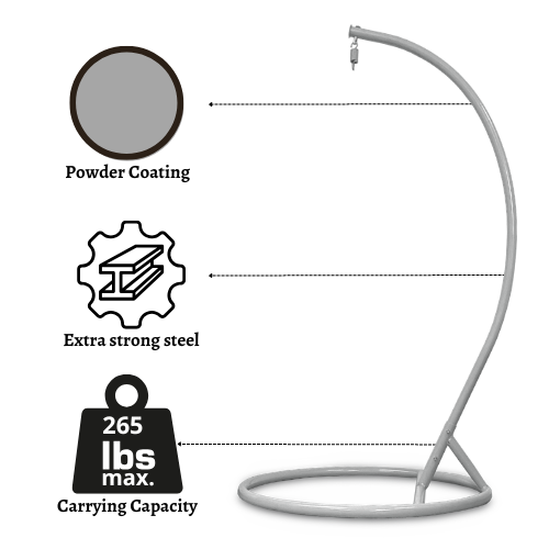 Rijoka Hanging Chair Layba Twisted – Indoor & Outdoor Swing Chair - Gray Color - Build Your Own - Image 4