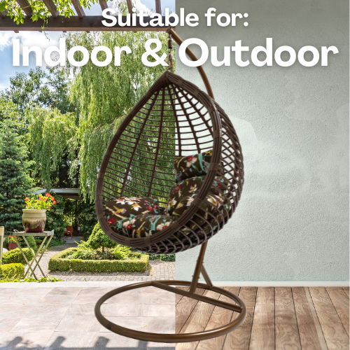 Rijoka Hanging Chair Egg Original – Indoor & Outdoor Swing Chair - Brown Color - Image 8