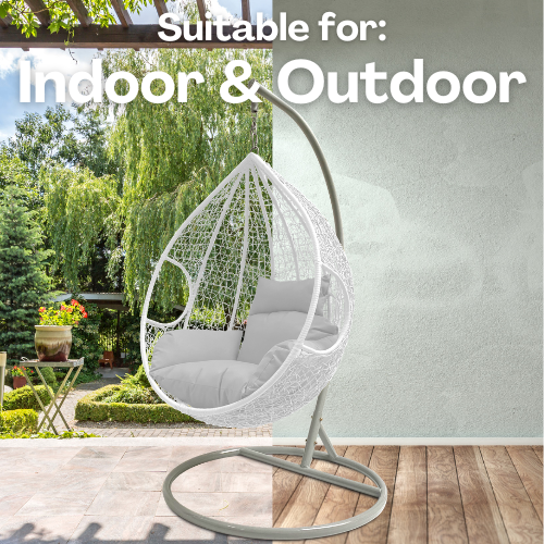 Rijoka Hanging Chair Egg Twisted – Indoor & Outdoor Swing Chair - White Color - Build Your Own - Image 9