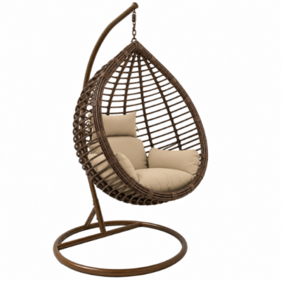 Rijoka Hanging Chair Egg Original – Indoor & Outdoor Swing Chair - Brown Color