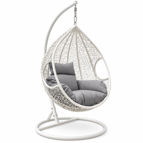 Rijoka Hanging Chair Egg Twisted – Indoor & Outdoor Swing Chair - White Color