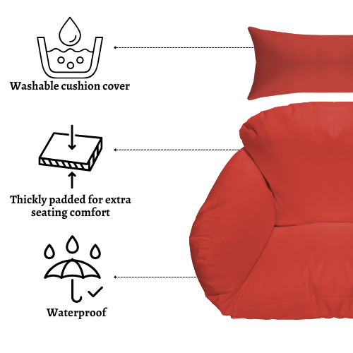 Rijoka Hanging Chair Cushion – Red - Image 2