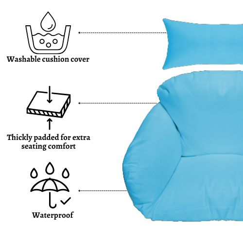 Rijoka Hanging Chair Cushion – Blue - Image 2