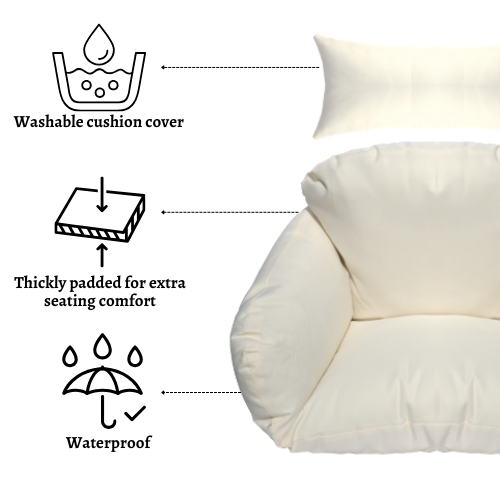 Rijoka Hanging Chair Cushion – Cream - Image 2