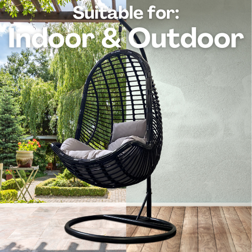 Rijoka Hanging Chair Ragna Original – Black - Indoor & Outdoor Swing Chair - Image 7