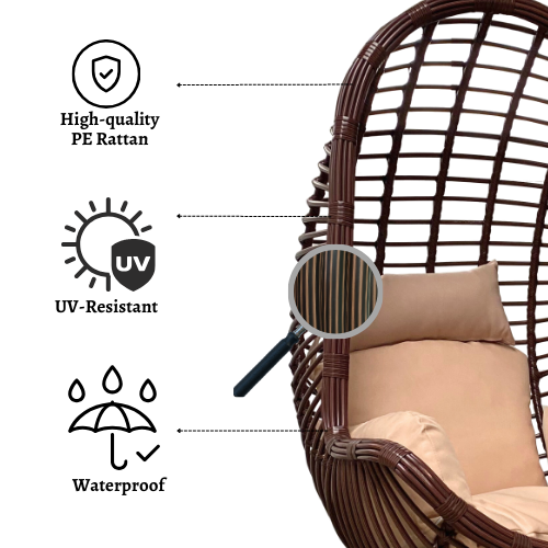Rijoka Hanging Chair Ragna Original – Brown - Indoor & Outdoor Swing Chair - Image 2