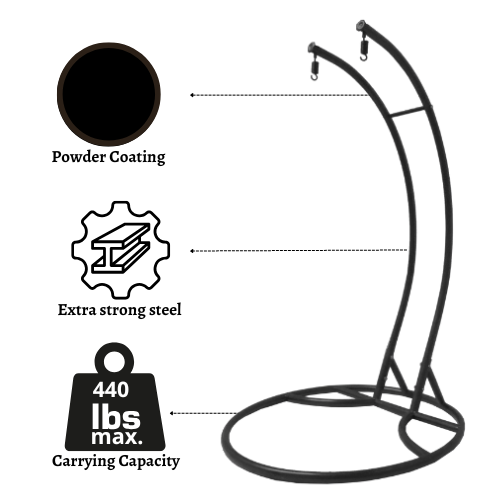 Rijoka Hanging Chair Double Egg Twisted- Luxury Indoor & Outdoor Black Swing Chair - 2 Persons - Image 4