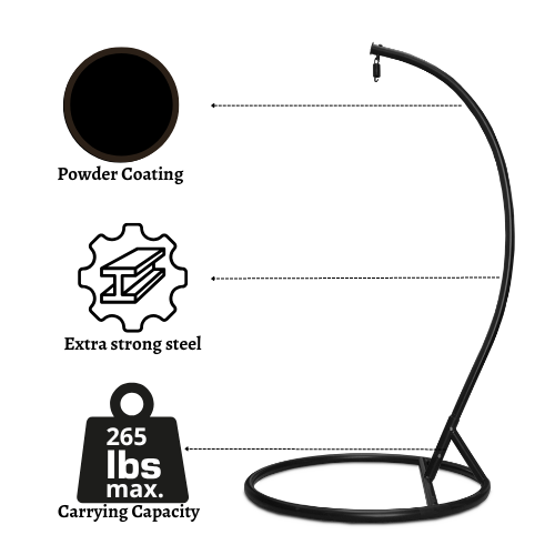 Rijoka Hanging Chair Ragna Original – Black - Indoor & Outdoor Swing Chair - Image 4