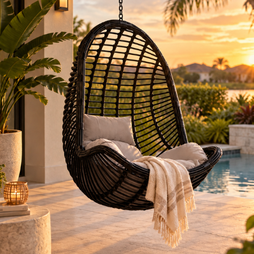 Rijoka Hanging Chair Ragna Original – Black - Build Your Own - Image 9