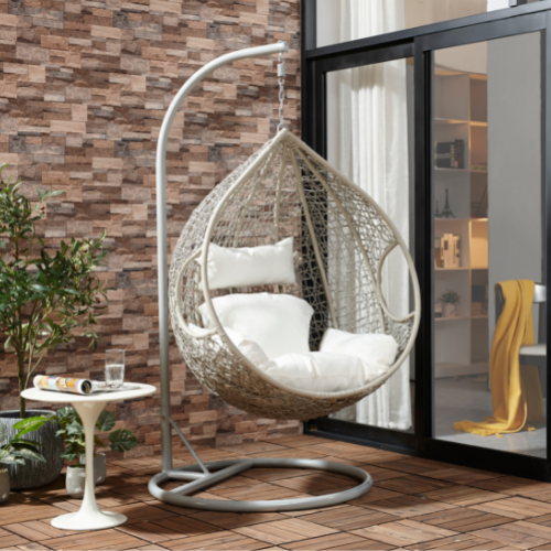 Rijoka Hanging Chair Egg Twisted – Indoor & Outdoor Swing Chair - Gray Color - Build Your Own - Image 8
