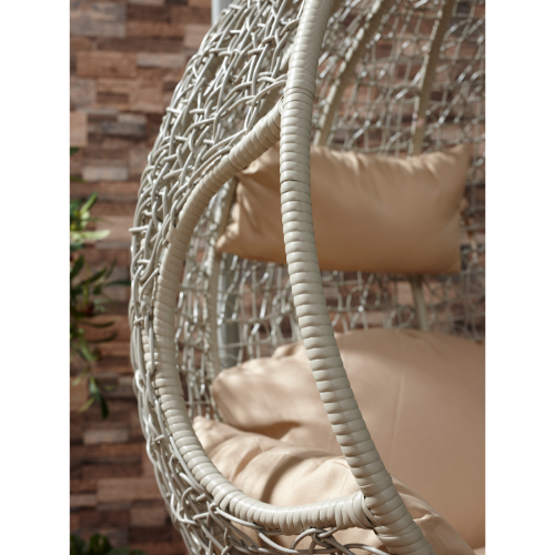 Rijoka Hanging Chair Egg Twisted – Indoor & Outdoor Swing Chair - Gray Color - Image 9