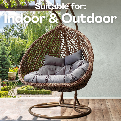 Rijoka Hanging Chair Double Egg Rope - Luxury Indoor & Outdoor Swing Chair - 2 Persons - Image 7