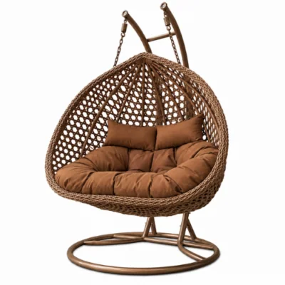 Rijoka Hanging Chair Double Egg Rope - Luxury Indoor & Outdoor Swing Chair - 2 Persons