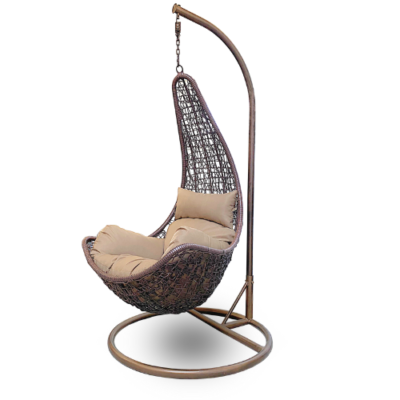 Rijoka Hanging Chair Layba Twisted – Indoor & Outdoor Swing Chair - Brown Color
