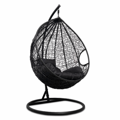 Rijoka Hanging Chair Egg Twisted – Indoor & Outdoor Swing Chair - Black Color