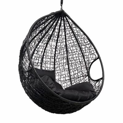 Rijoka Hanging Chair Egg Twisted – Indoor & Outdoor Swing Chair - Black Color - Build Your Own