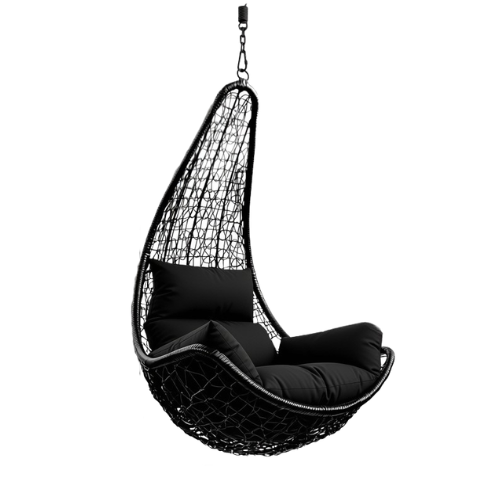Rijoka Hanging Chair Layba Twisted – Indoor & Outdoor Swing Chair - Black Color - Build Your Own