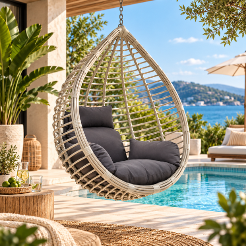 Rijoka Hanging Chair Egg Original – Indoor & Outdoor Swing Chair - Gray Color - Build Your Own - Image 10