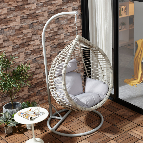 Rijoka Hanging Chair Egg Original – Indoor & Outdoor Swing Chair - Gray Color - Build Your Own - Image 11