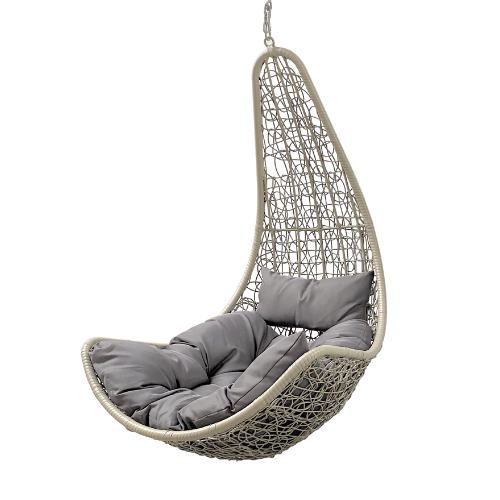 Rijoka Hanging Chair Layba Twisted – Indoor & Outdoor Swing Chair - Gray Color - Build Your Own