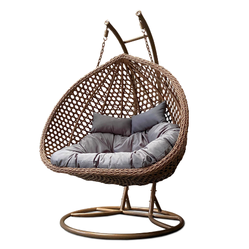 Rijoka Hanging Chair Double Egg Rope - Luxury Indoor & Outdoor Swing Chair - 2 Persons